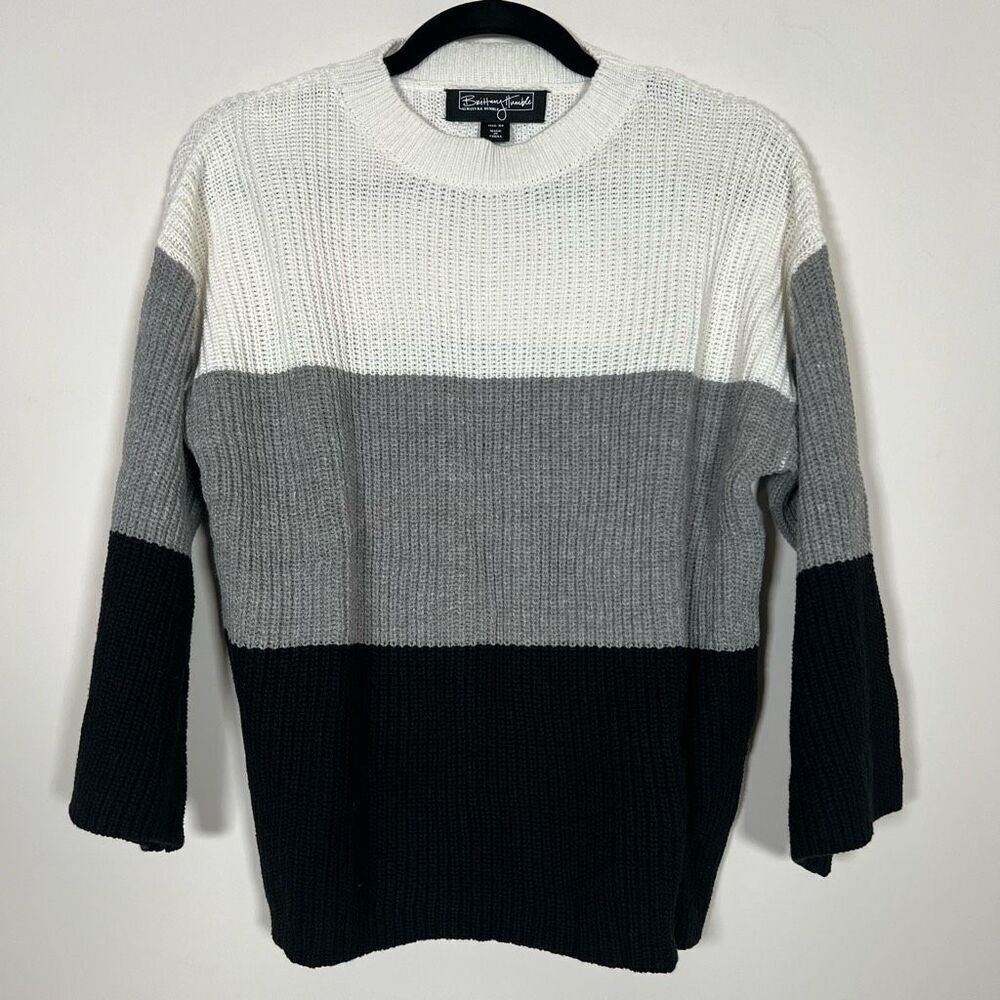 NWOT Brittany Humble‎ Colorblock Cableknit Sweater XS